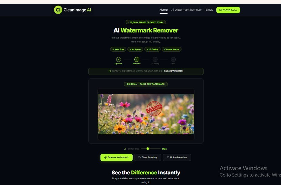 best ai watermark remover free online tool CleanImage AI